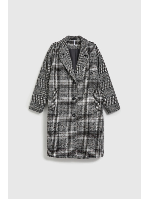 Moodo Kabát oversize kostka černý Moodo