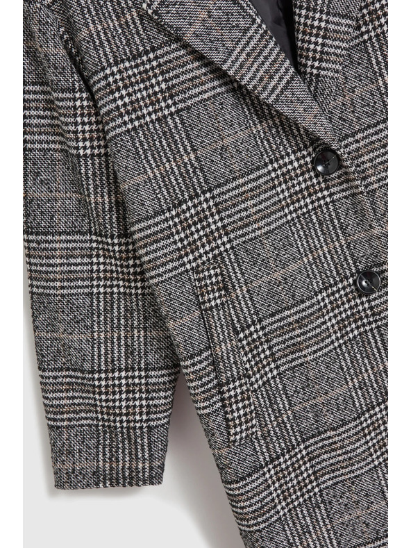 Moodo Kabát oversize kostka černý Moodo