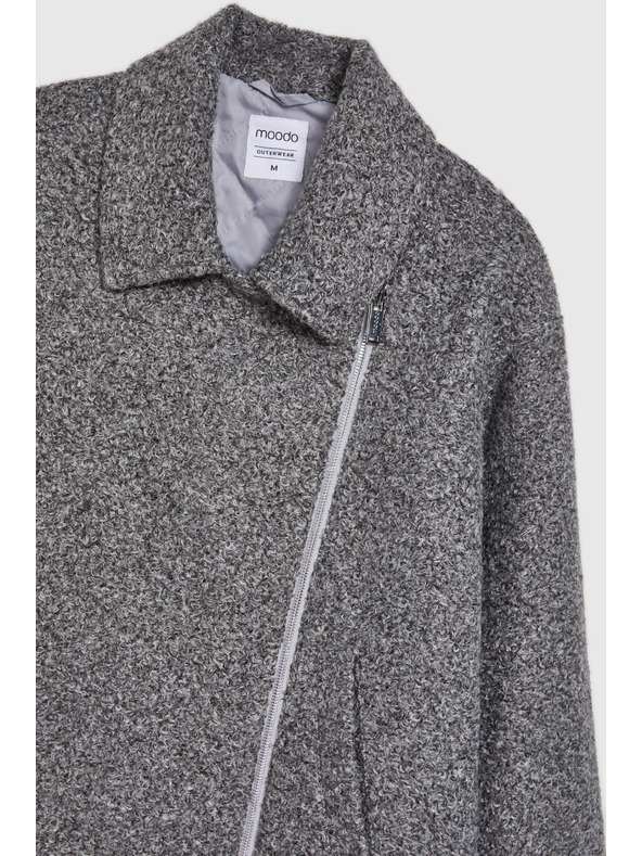 Moodo Bunda na zip šedá Moodo