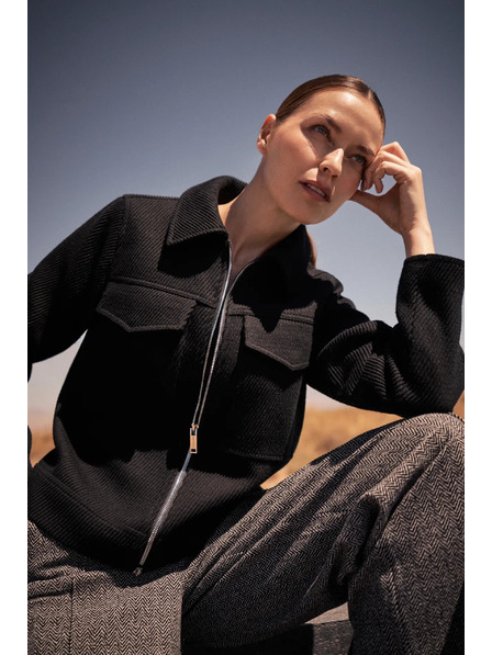 Moodo Černá bunda s velkými kapsami Moodo