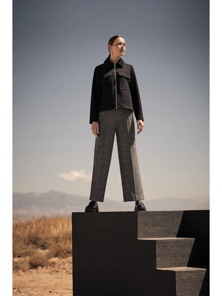 Moodo Černá bunda s velkými kapsami Moodo