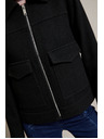 Moodo Černá bunda s velkými kapsami Moodo