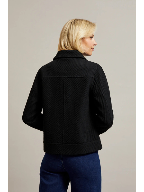 Moodo Černá bunda s velkými kapsami Moodo