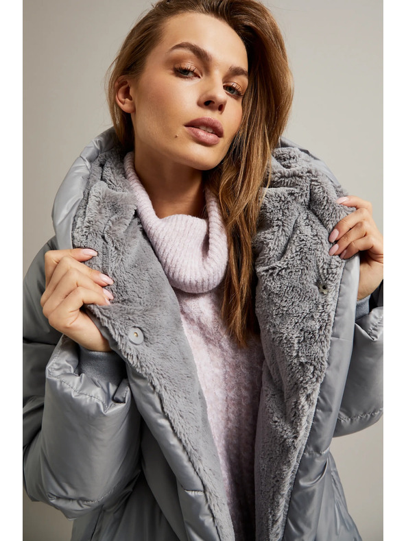 Moodo Bunda s prošíváním šedá Moodo