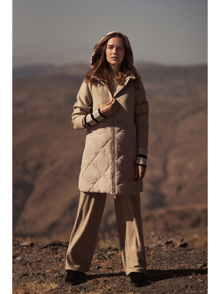 Moodo Bunda s odpínací kapucí béžová Moodo