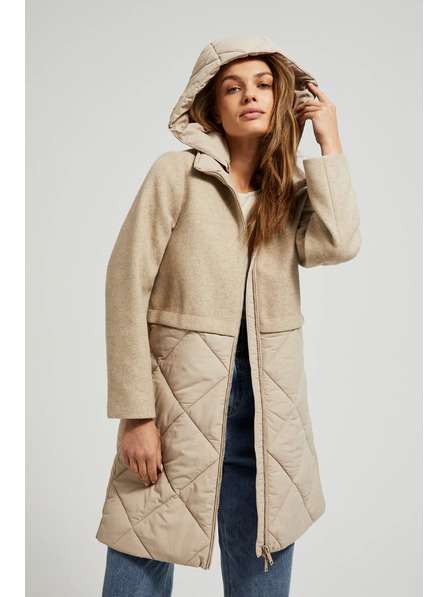 Moodo Bunda s odpínací kapucí béžová Moodo