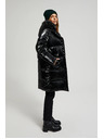 Moodo Dlouhá bunda s kapucí černá Moodo