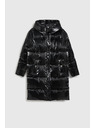 Moodo Dlouhá bunda s kapucí černá Moodo