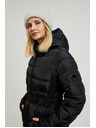 Moodo Prošívaná bunda s páskem černá Moodo
