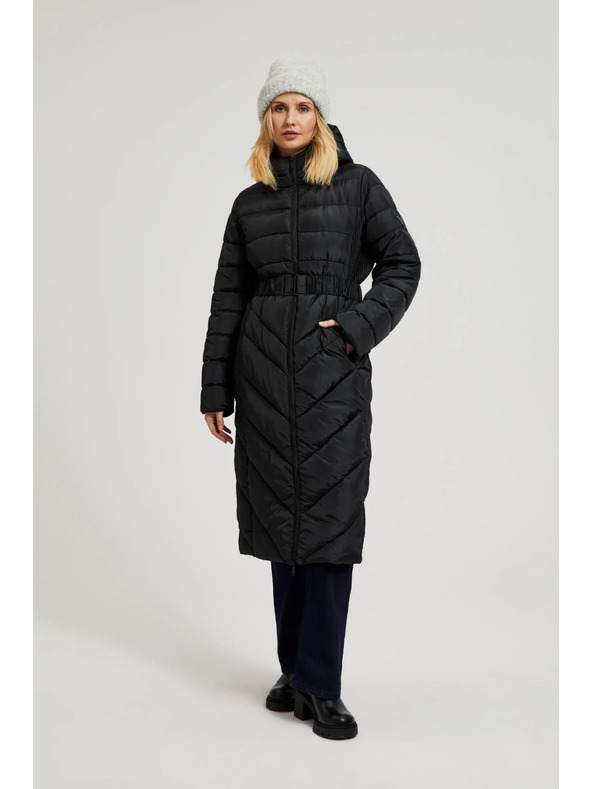 Moodo Prošívaná bunda s páskem černá Moodo