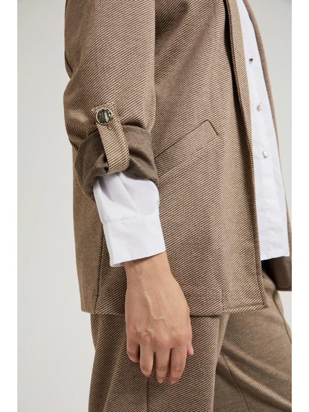 Moodo Sako s vyhrnutými rukávy béžové Moodo