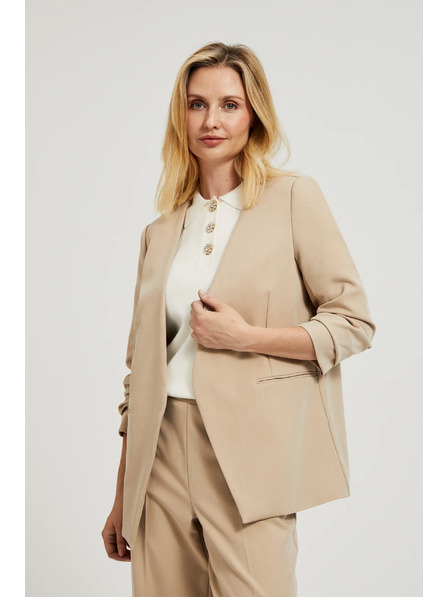 Moodo Sako se zřaseným 3/4 rukávem béžové Moodo