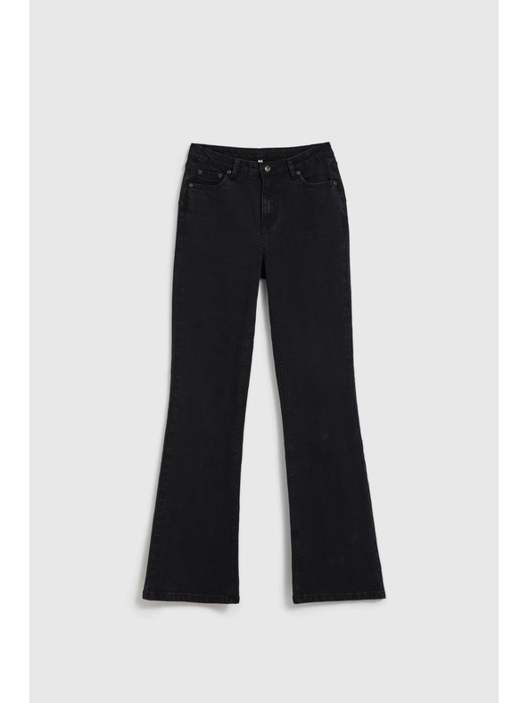 Moodo Hladké černé džínsy bootcut Moodo