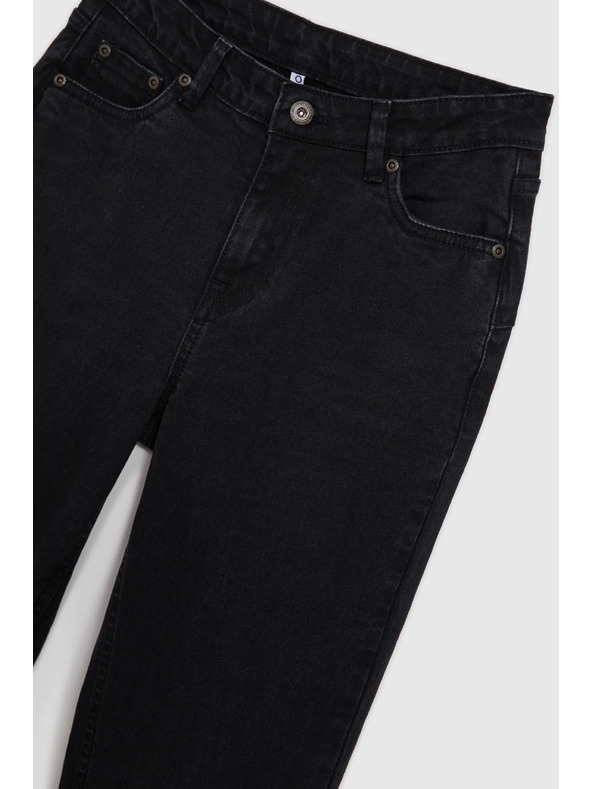 Moodo Hladké černé džínsy bootcut Moodo