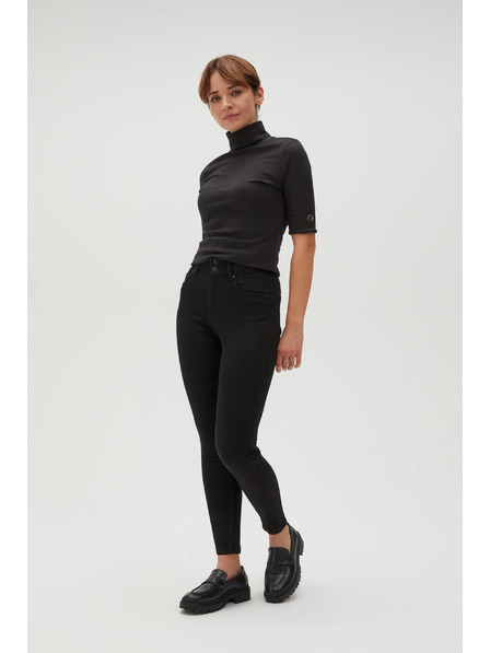 Moodo Hladké džíny úzké černé Moodo