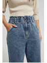 Moodo Modré bavlněné džíny s vysokým pasem Moodo