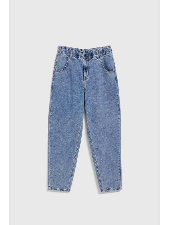 Moodo Modré bavlněné džíny s vysokým pasem Moodo