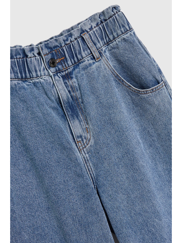 Moodo Modré bavlněné džíny s vysokým pasem Moodo