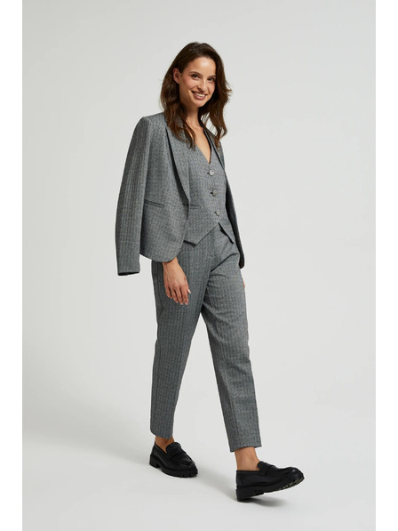 Moodo Elegantní kalhoty cigaretové šedé Moodo