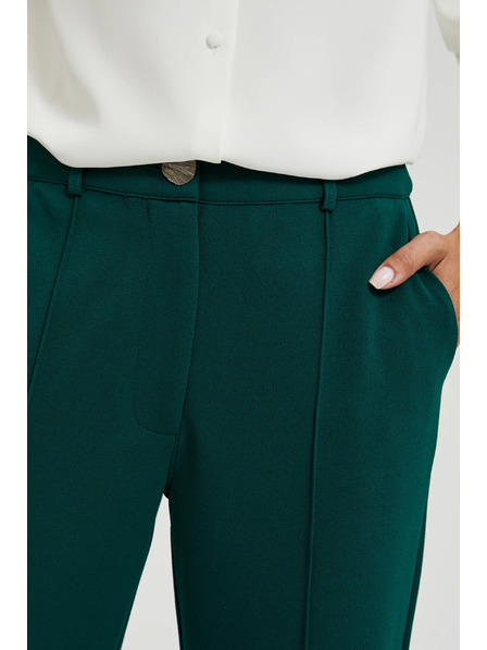 Moodo Zelené kalhoty s rovnými nohavicemi v klasu Moodo
