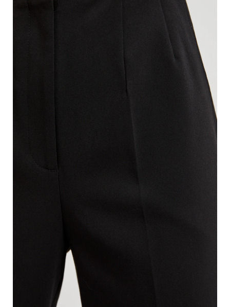 Moodo Hladké kalhoty do lemu černé Moodo