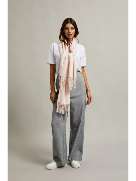 Moodo Hladká růžová šála se střapci Moodo