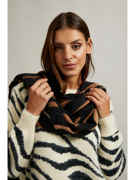 Moodo Hnědá šála se zvířecím vzorem Moodo