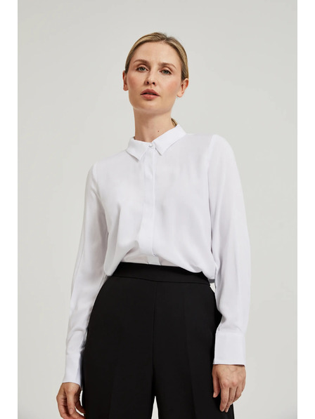 Moodo Viskózová košile s límečkem bílá Moodo