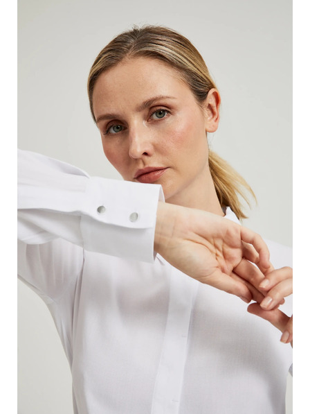 Moodo Viskózová košile s límečkem bílá Moodo
