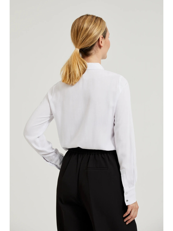 Moodo Viskózová košile s límečkem bílá Moodo