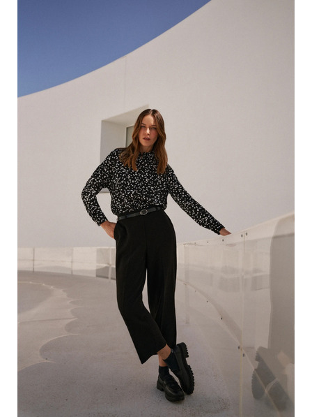 Moodo Černá košile se vzorem s límcem Moodo