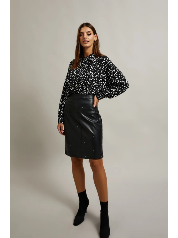 Moodo Černá košile se vzorem s límcem Moodo