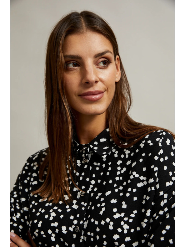Moodo Černá košile se vzorem s límcem Moodo