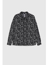 Moodo Černá košile se vzorem s límcem Moodo