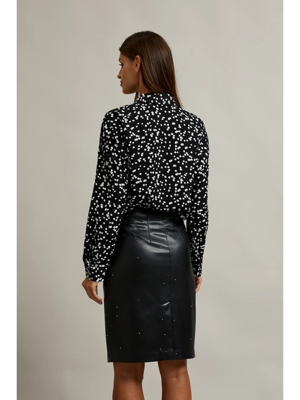 Moodo Černá košile se vzorem s límcem Moodo