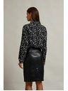 Moodo Černá košile se vzorem s límcem Moodo
