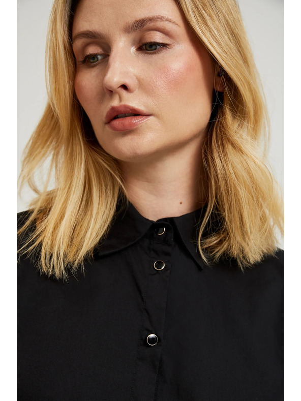 Moodo Hladká košile s dlouhým rukávem černá Moodo