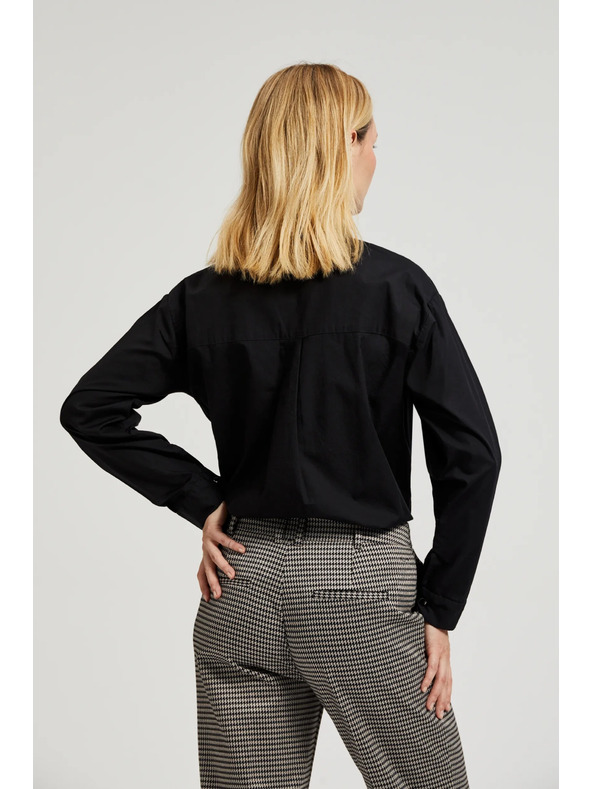 Moodo Hladká košile s dlouhým rukávem černá Moodo