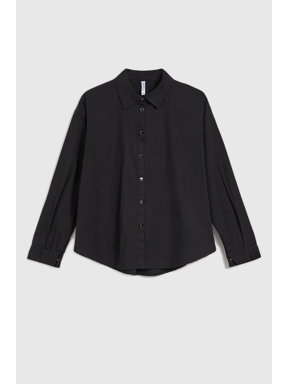 Moodo Hladká košile s dlouhým rukávem černá Moodo