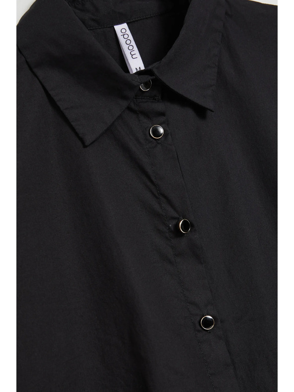 Moodo Hladká košile s dlouhým rukávem černá Moodo