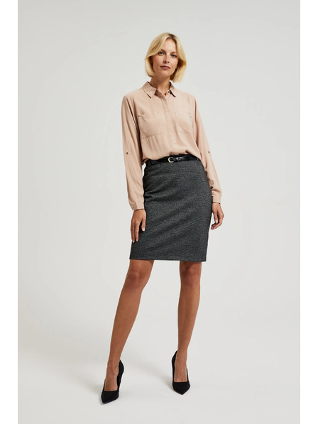 Moodo Viskózová košile s kapsami béžová Moodo