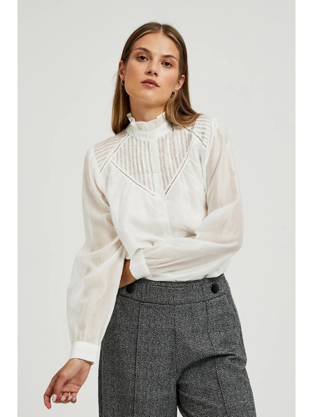 Moodo Bavlněná halenka s volány bílá Moodo