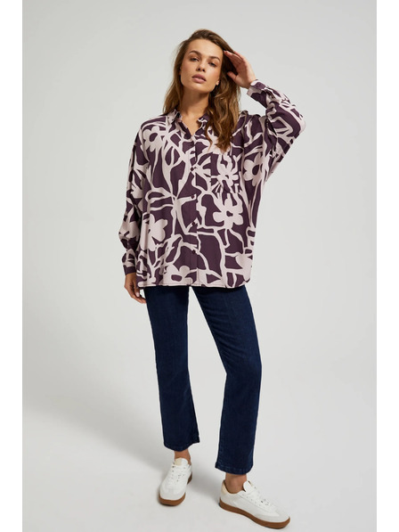 Moodo Viskózová košile se vzorem fialová Moodo