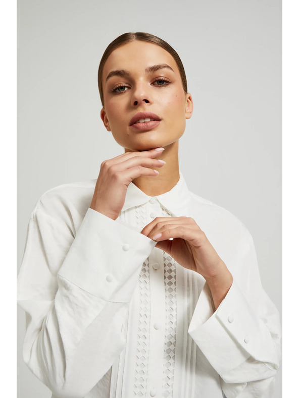 Moodo Elegantní viskózová košile bílá Moodo