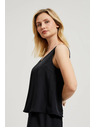 Moodo Hladká košile s výstřihem do véčka černá Moodo