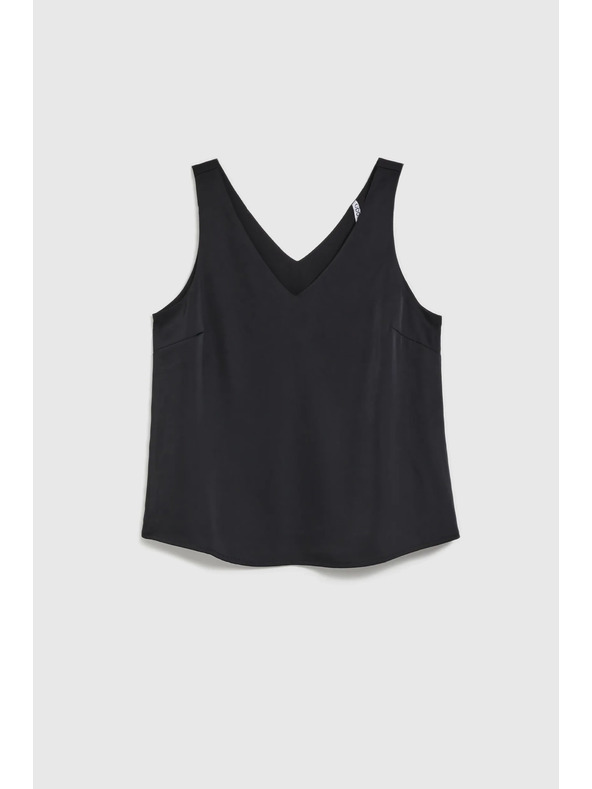 Moodo Hladká košile s výstřihem do véčka černá Moodo