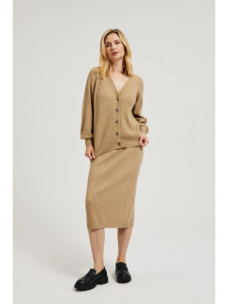 Moodo Úpletová midi sukně béžová Moodo