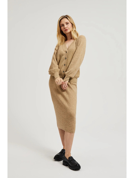 Moodo Úpletová midi sukně béžová Moodo