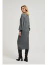 Moodo Úpletová midi sukně šedá Moodo