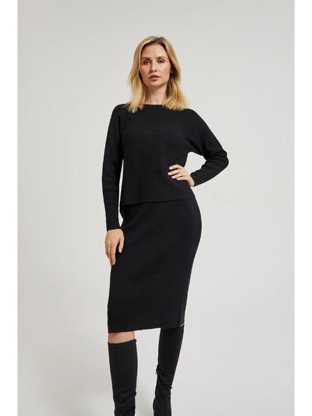 Moodo Pletená černá tužková sukně Moodo